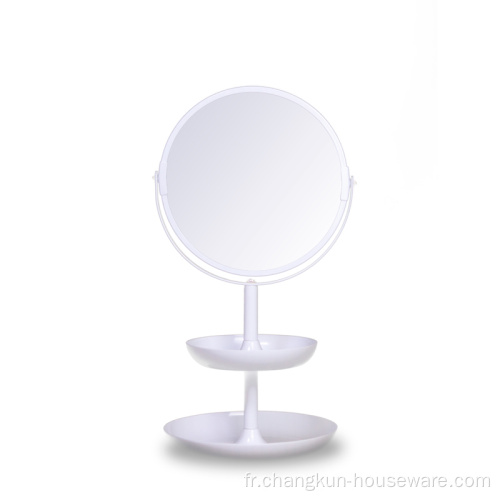 Miroir de bureau personnalisé grossissant rond double face couleur